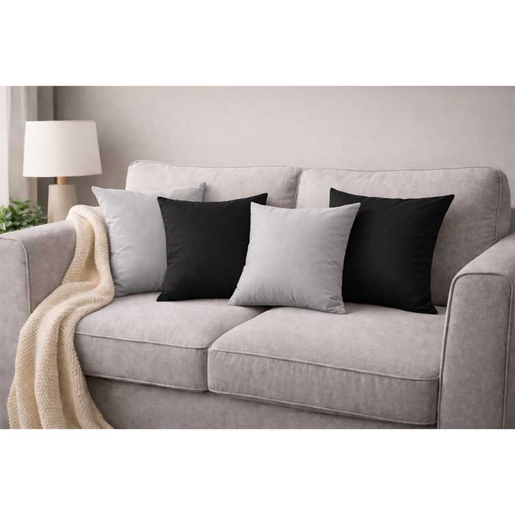 Almofadas Suede 43x43cm Cheia Com Zíper Sofá Sala Kit C/4 em Oferta na Shopee