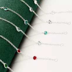 Pulseira Feminina de Prata 925 Zircônia Redonda