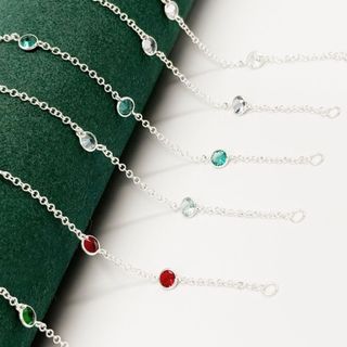 Pulseira Feminina de Prata 925 Zircônia Redonda