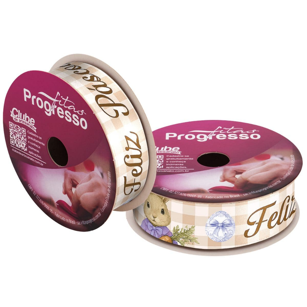 Fita De Cetim Feliz Páscoa Xadrez Coelho 22mm Rolo C/ 10 Metros em Oferta na Shopee