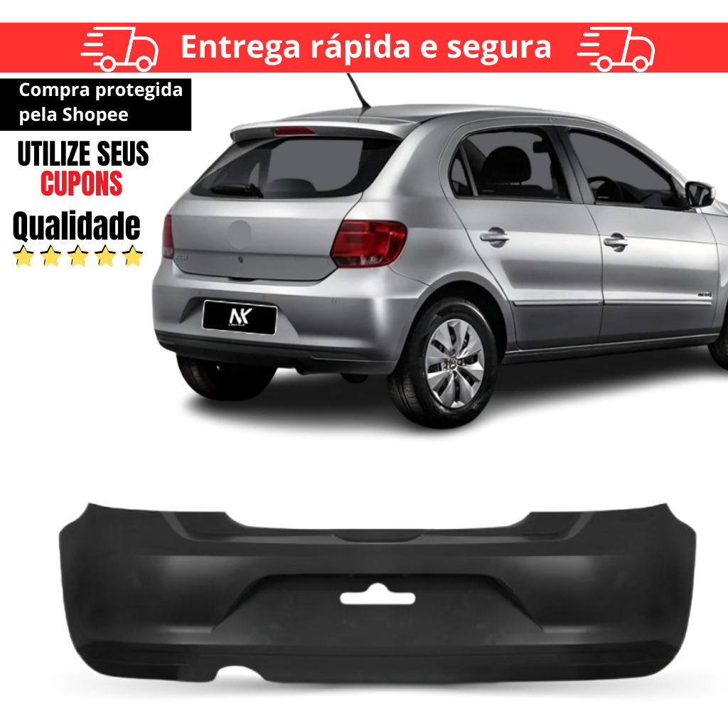 Parachoque Traseiro Gol G6 2013 2014 2015 2016 Sem Refletor em Oferta na Shopee
