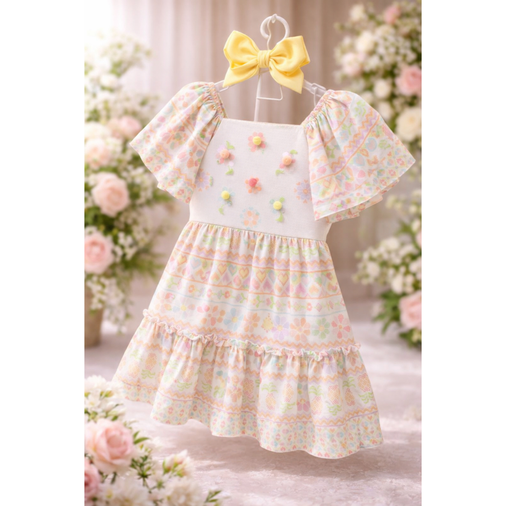 Vestido Florido Malha Fresh 82930 Infanti Infantil Menina