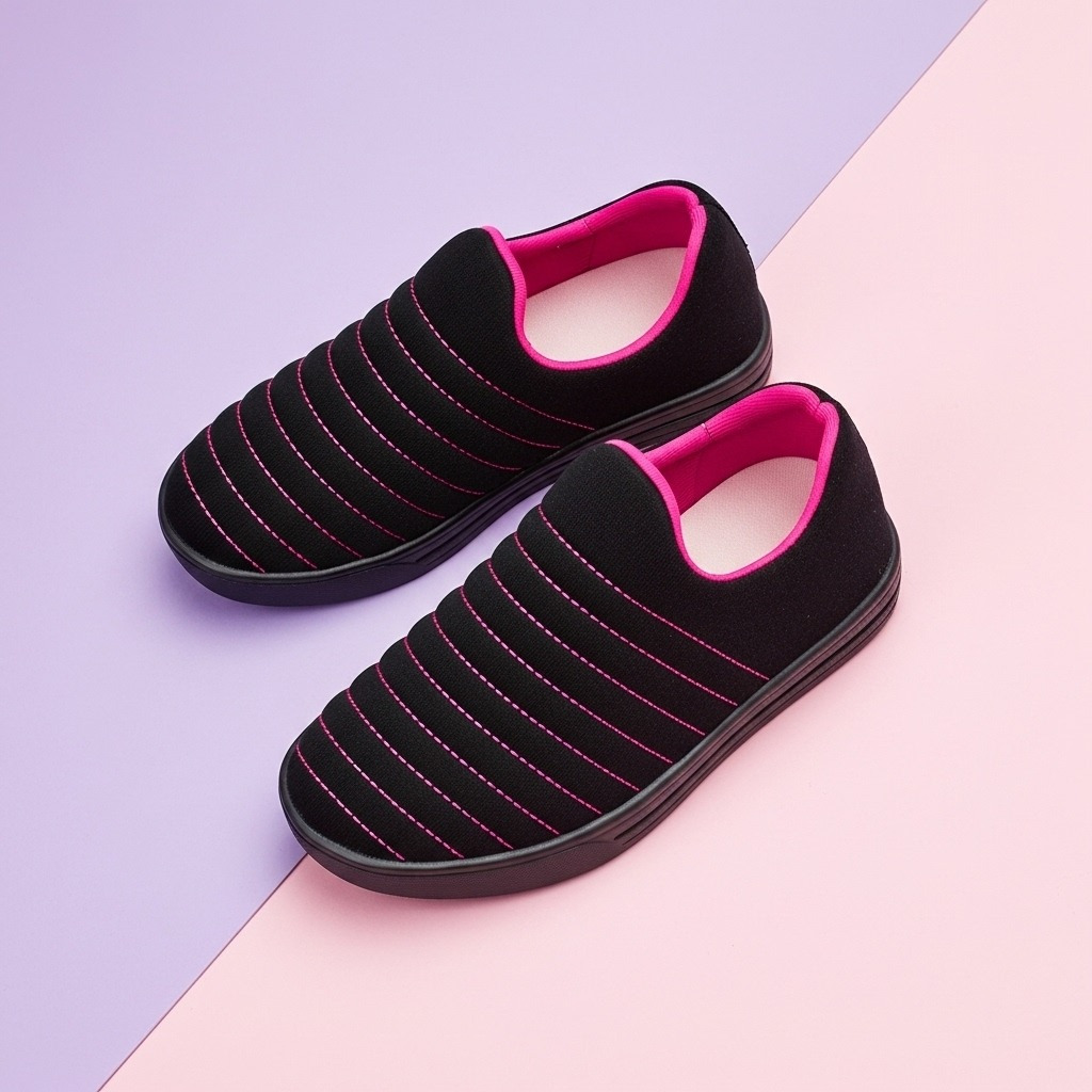 Tênis Calce Fácil Menina Infantil Feminino Bordado Confortável Várias Cores Sem Cadarço Promoção