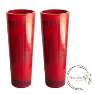 Kit 2 Vasos Polietileno Para Plantas Decorativo Luxo Coluna Ibiza Marmorizado 70cm Com Prato em Oferta na Shopee