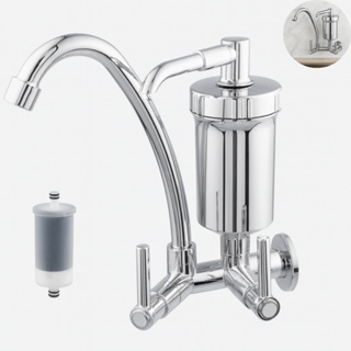 Torneira Filtro de Parede Cozinha Bica móvel Cromada 1/4 de volta Luxo em Oferta na Shopee