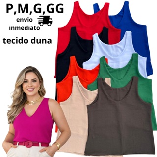 Blusa Regata Feminina Elegante duplo forro em Tecido Duna Lisa Básica com Alça Larga Grossa em Oferta na Shopee