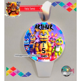 Festa Fnaf Five Nights at Freddy´s Vela de Aniversário Decoração Bolo Personalizada Entrega Rápida em Oferta na Shopee