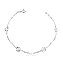 Pulseira Coração Zircônia Prata 925
