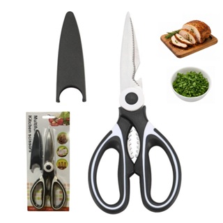 Tesoura de Cozinha Multifuncional 5 em 1 – Corta Carnes, Vegetais, Abre Garrafas e Quebra-Nozes em Oferta na Shopee