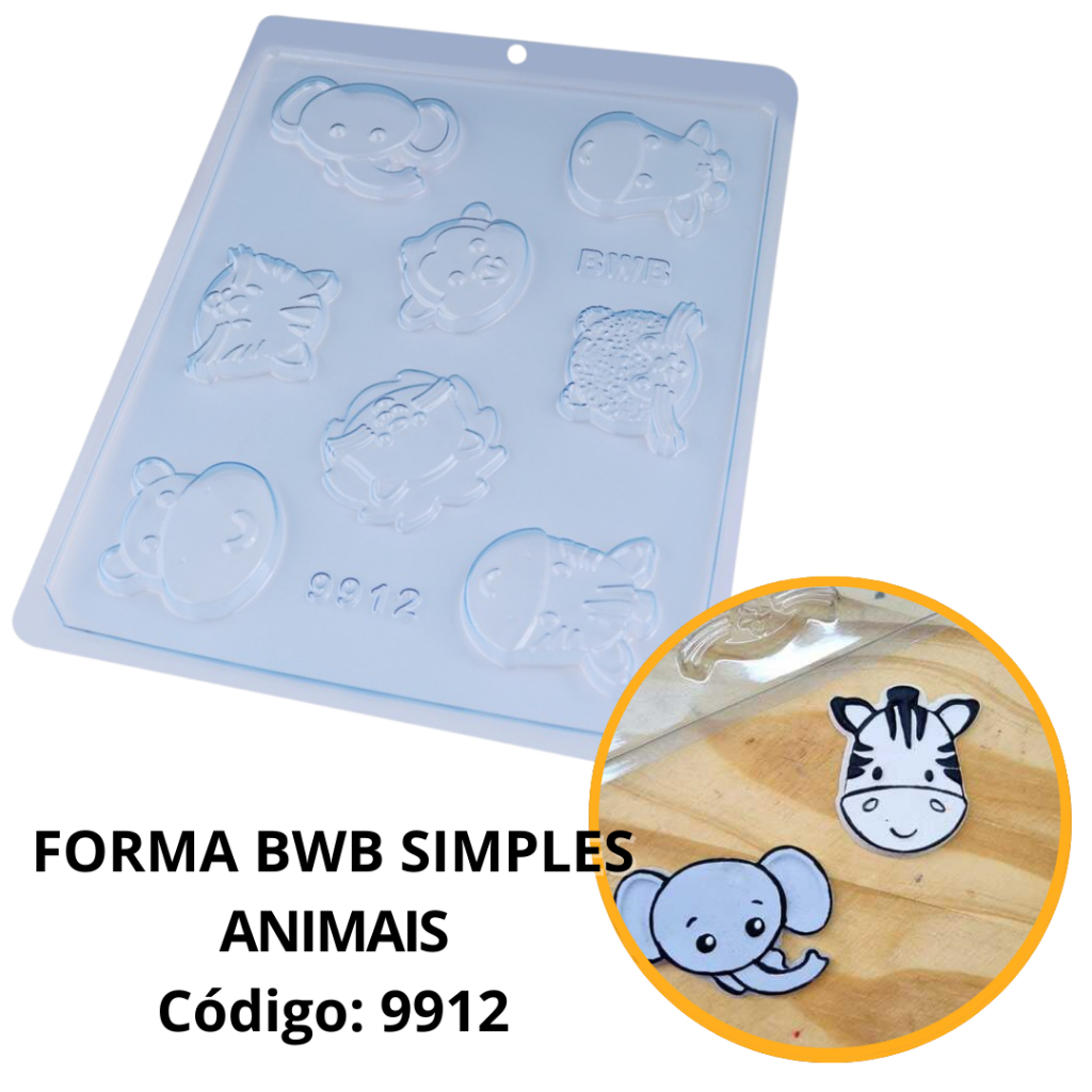 1~10 FORMA SIMPLES ANIMAIS CÓD.:9912 - (M1) EM ACETATO BWB PARA BOMBOM, DOCES DE CHOCOLATE E CONFEITARIA. em Oferta na Shopee