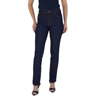 Calça Jeans Feminina Reta Premium Com Elastano em Oferta na Shopee