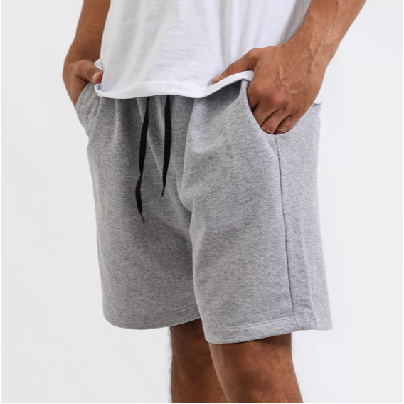 Bermuda Moletom Cinza Mescla e Preta Para Academia Esporte Casual