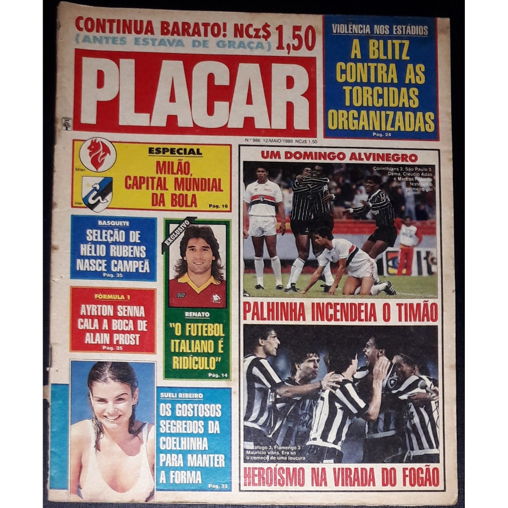Revista Placar nº986 Maio 1989 Rara Anos 80 Escudinhos Futebol de Botão Seleções Albânia Suécia Inglaterra Polônia