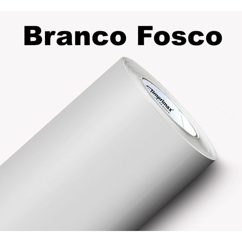 Vinil Adesivo Branco Fosco 1m x 50cm Para Envelopamento Letras Balões Festa Plotter Silhouette