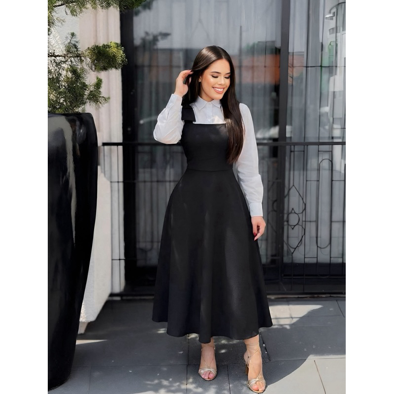 VESTIDO Midi Salopete somente vestido Moda Feminina Moda Evangélica Moda Fashion Moda Jovem Vestido Luxo Midi Evangelico