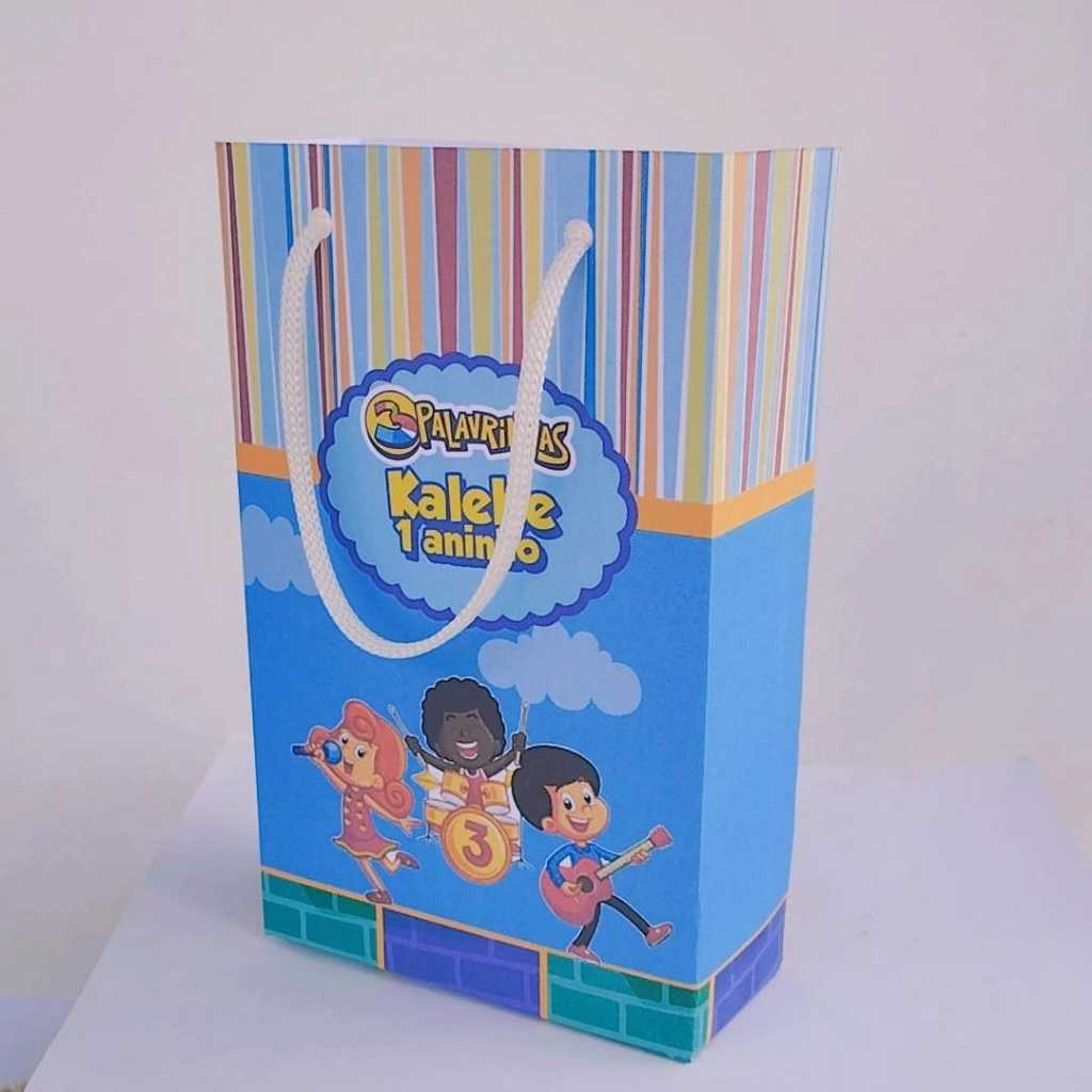 Kit Sacolinha Surpresa Festa Infantil Personalizado 3 PALAVRINHAS Lembrancinhas Aniversário PEGUE E MONTE