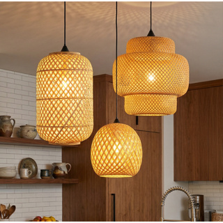 Kit Lustre Pendente Bambu Cozinha Restaurante Sala Luminária em Oferta na Shopee