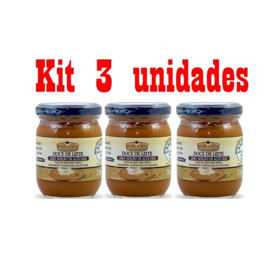 KIT 3 UNID. Doce De Leite Zero Acúcar Reserva De Minas 210g