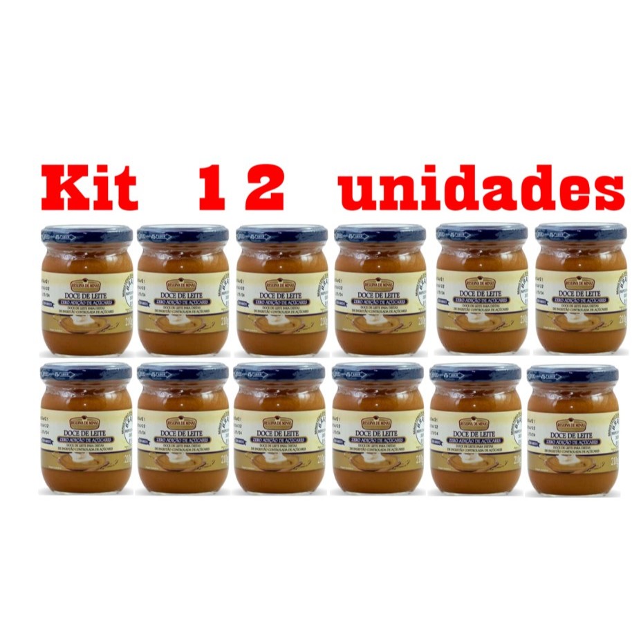 KIT 12 UNID. Doce De Leite Zero Acúcar Reserva De Minas 210g