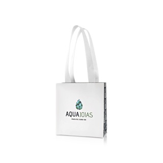 Embalagem sacola personalizada Aqua Joias pequena para presente em Oferta na Shopee