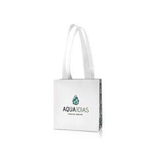 Embalagem sacola personalizada Aqua Joias pequena para presente