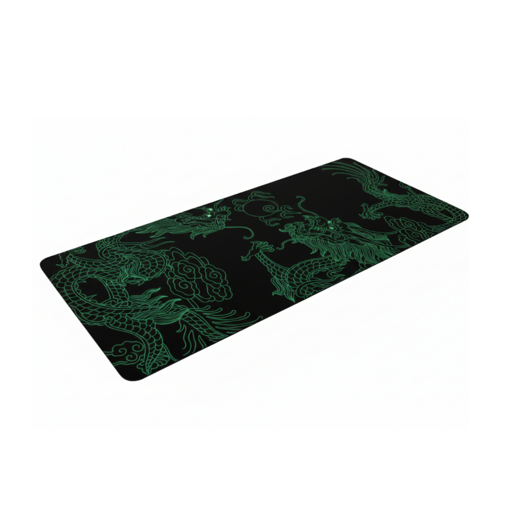 Mouse Pad Masculino Dragão Verde Detalhes Minimalistas em Oferta na Shopee