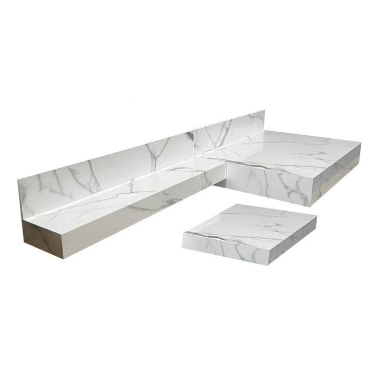 Kit Bancada em Porcelanato Prateleira + Extensor | 50x40 | 60x40 | 70x40