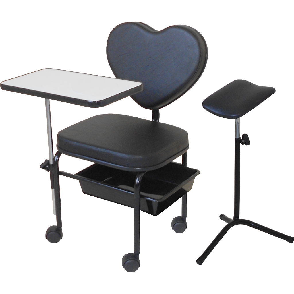 Cadeira para Manicure modelo Love + Suporte Pedicuro - Kit Love 01