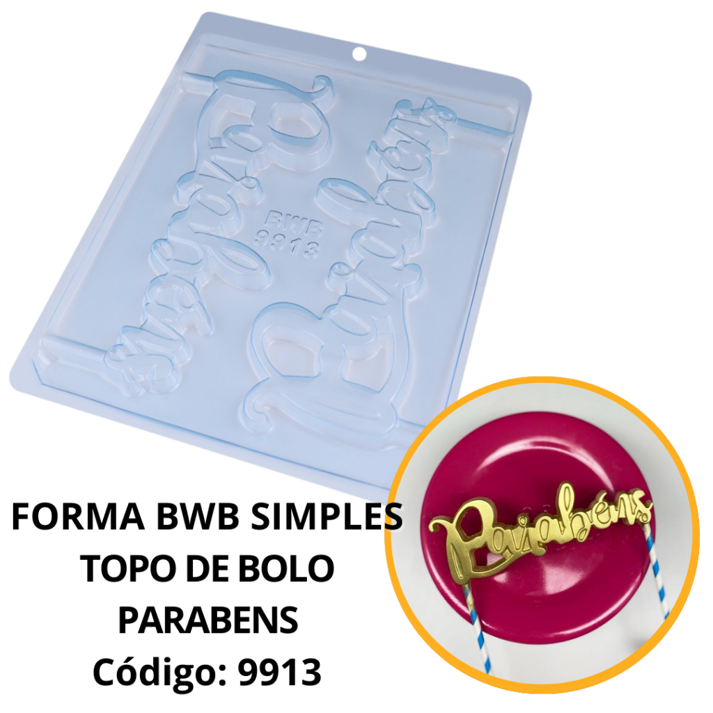 1~10 FORMA SIMPLES- TOPO DE BOLO PARABÉNS CÓD.:9913 (M6) EM ACETATO BWB PARA BOMBOM E DOCES DE CHOCOLATE em Oferta na Shopee