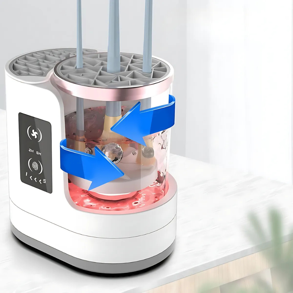 Limpador E Secador Automático De Pincéis De Maquiagem – Elétrico E Prático