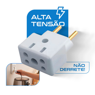 Adaptador Pino Tomada Benjamin Bob Esponja Universal 10A e 20A Alta Tensão em Oferta na Shopee