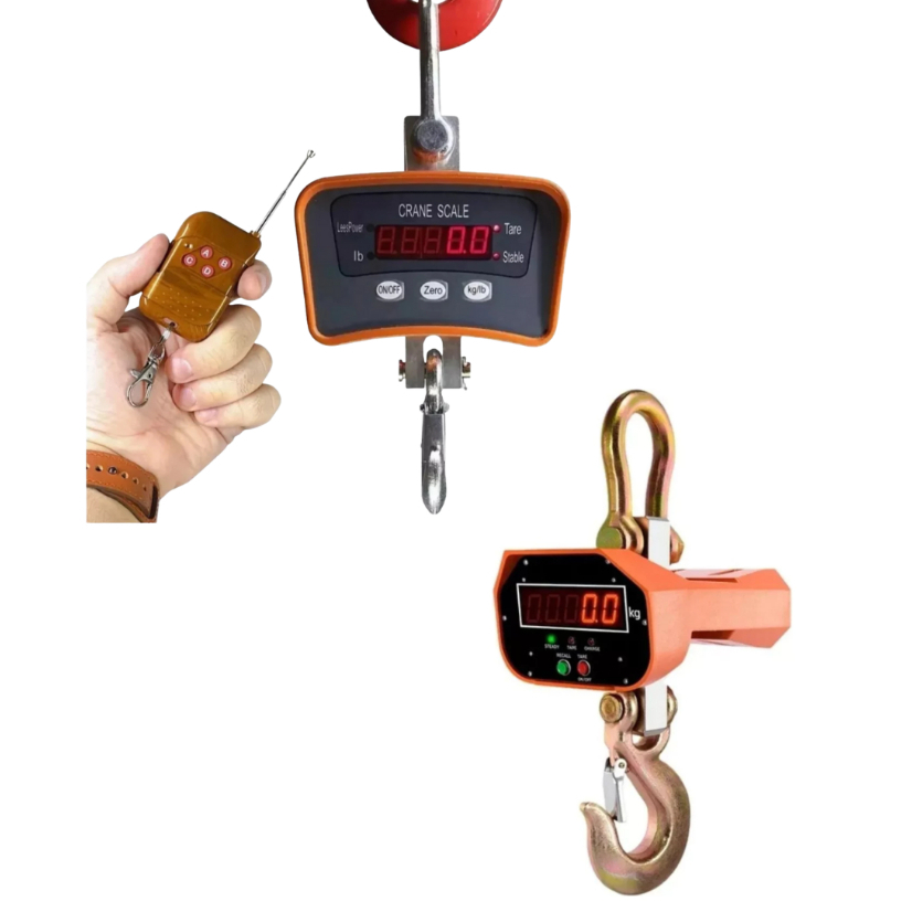 Balança Digital Guindaste até 3 Toneladas 3000 kg com Controle Remoto Recarregavel Gancho transportadora industria