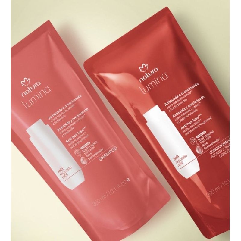 Kit Refis Shampoo/Condicionador e Máscara 250ml Lumina Antiqueda e Crescimento (3 produtos) Natura