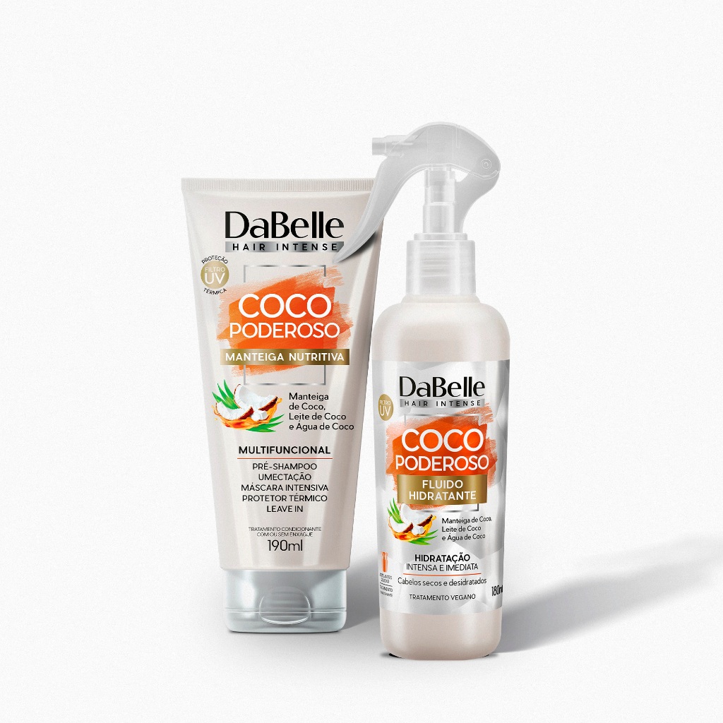Kit DaBelle Hair Intense Coco Poderoso Fluido Hidratante + Manteiga Nutritiva (2 produtos)