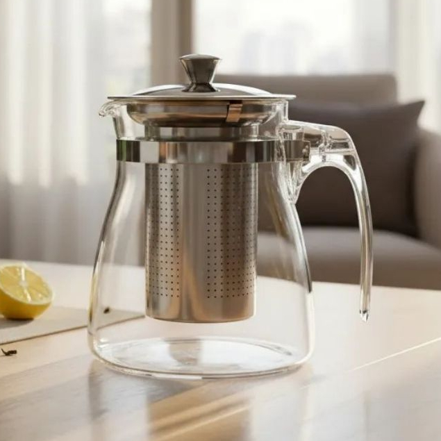 Chaleira de Vidro com Infusor Aço Inox 700ml Chá Infusões ATÉ 100°C Casa Cozinha Chá em Oferta na Shopee