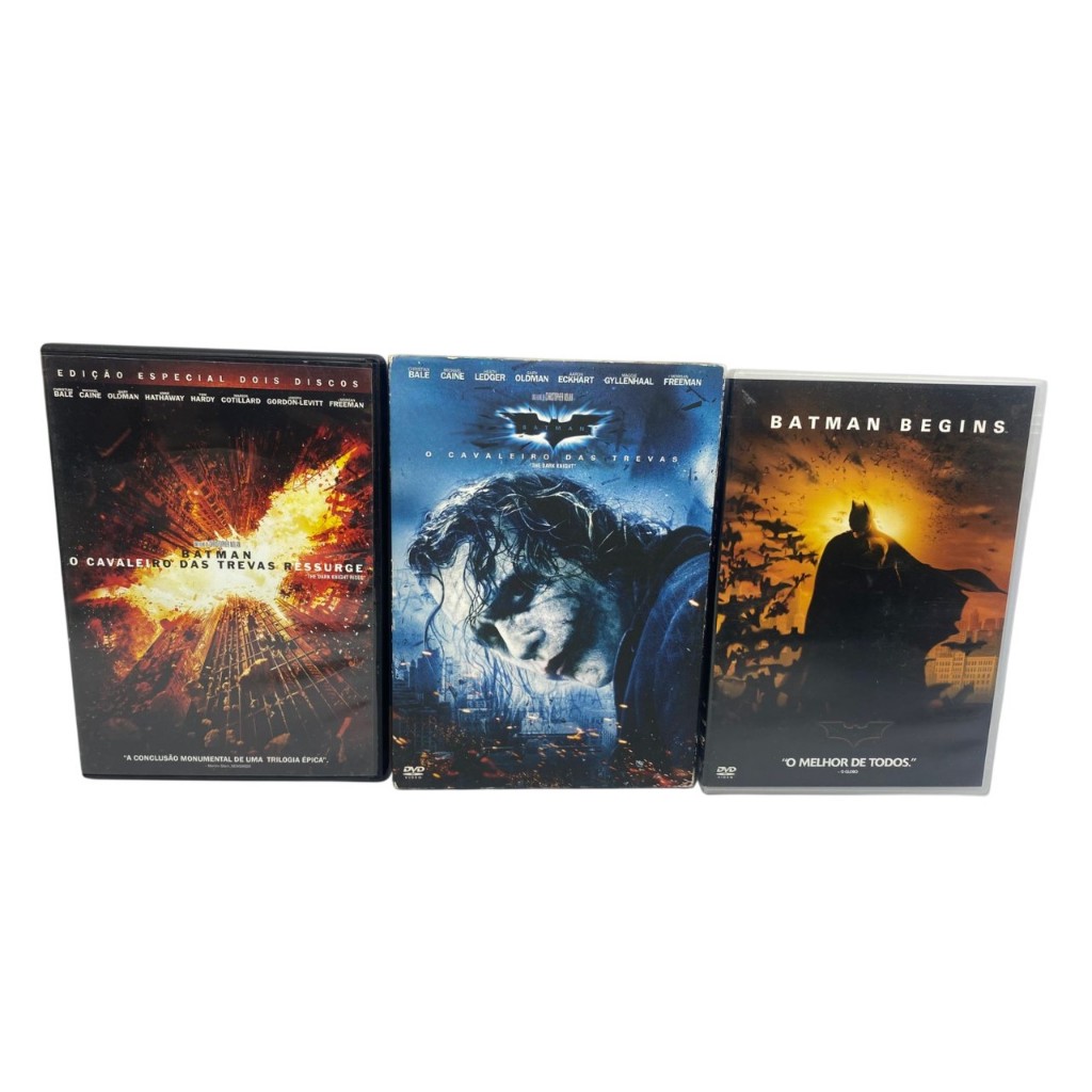 03 Dvd Batman Cavaleiro Das Trevas, Cavaleiro das Trevas Ressurge E Batman Begins