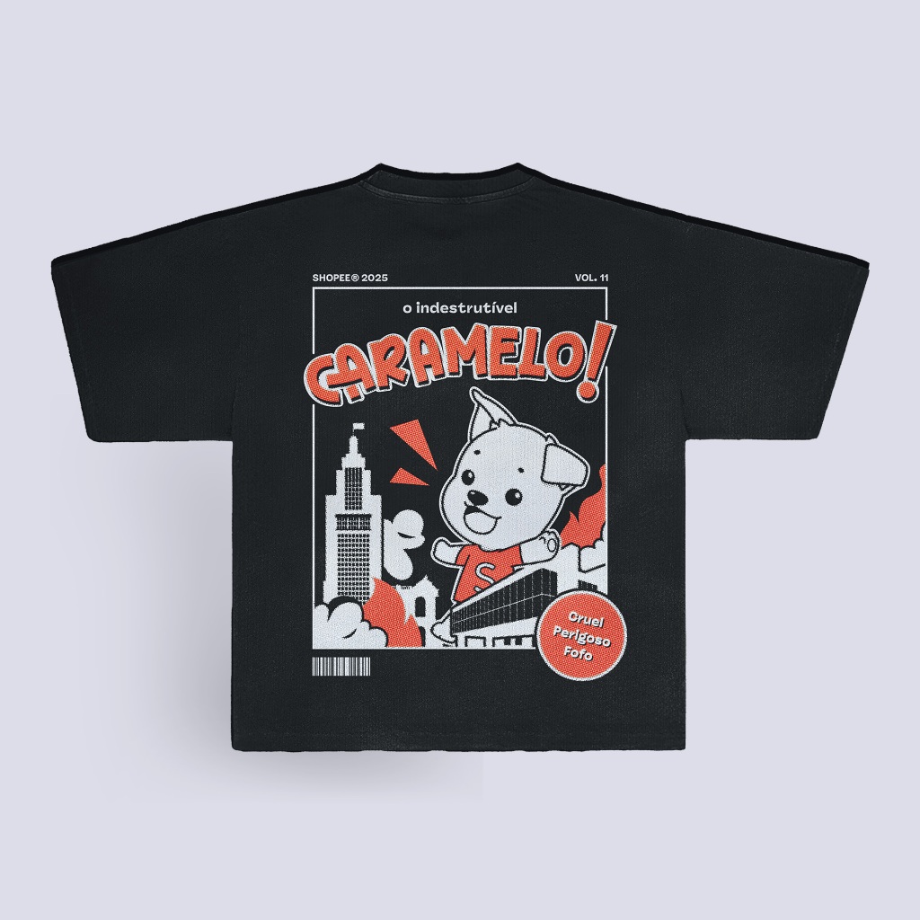 Camiseta Oversized Shopito Caramelo em Oferta na Shopee