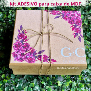KIT 10 Adesivos FÚCSIA para personaliza CAIXA DE MDF convite padrinhos de casamento