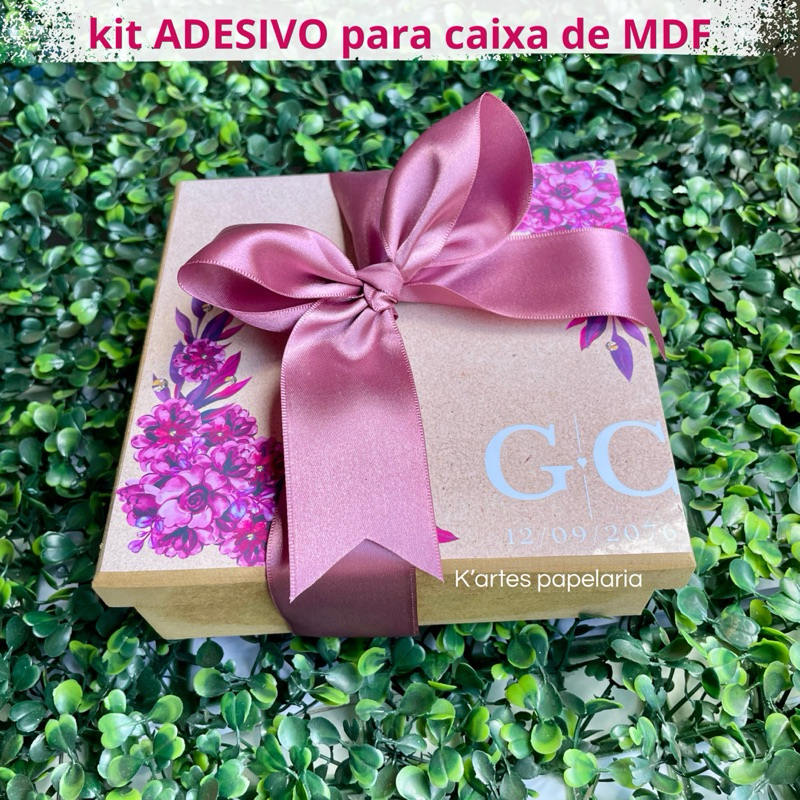 Kit 15 ADESIVOS Fúcsia para CAIXA DE MDF convite padrinhos