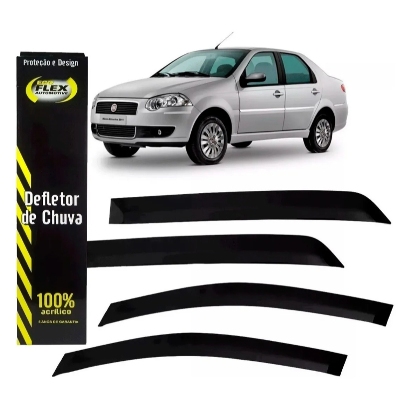 Defletor Calha De Chuva Fiat Siena 1996 A 2016  e Palio Weekend 1996 A 2020 em Oferta na Shopee