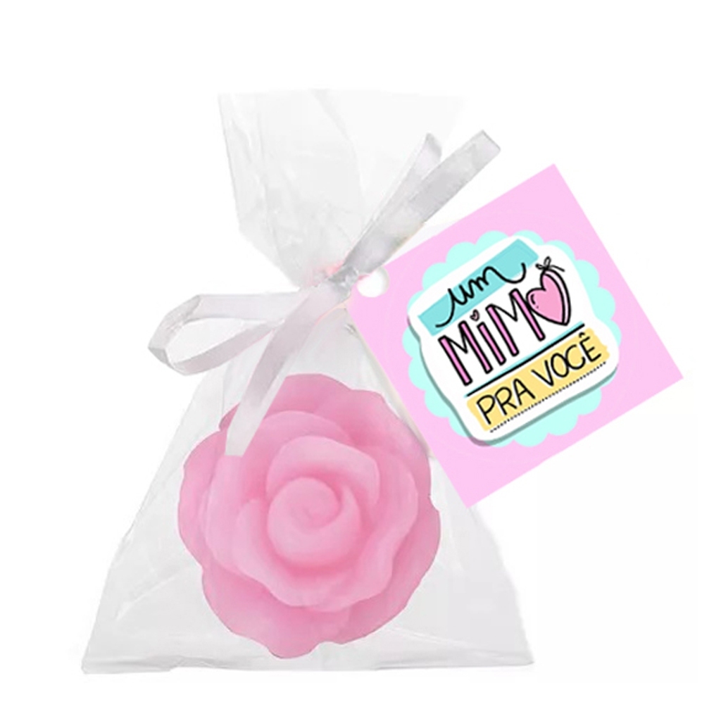 KIT com 10, 15, 25 ou 30UN - Lembrancinha Sabonetinhos Rosinha, Flor Perfumada - Um Mimo Pra Cliente