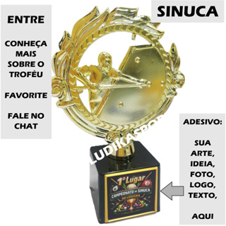 1 a 5 Troféu Sinuca Mold Ouro 19cm BL1 {Personalizo} Kit Desconto } Jogador Mesa Caçapa Taco Bola em Oferta na Shopee