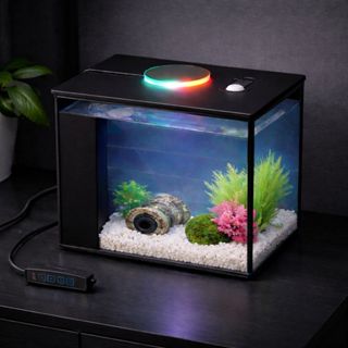 Mini Aquario Completo Beteira 5L Com Iluminação Led e Filtro Bivolt USB Ideal P/ Peixe Betta em Oferta na Shopee
