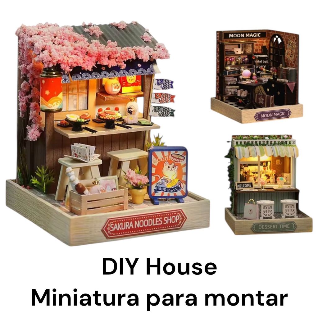 DIY House Mundo Em Miniatura Para Montar Kit Colecionável Hobby Presente Decorar Casinha Cenário