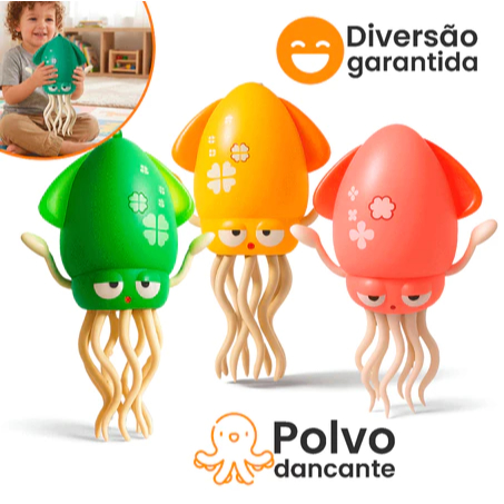Polvo Dançante Automático, Brinquedo Educativo que Desvia de Obstáculos para Crianças