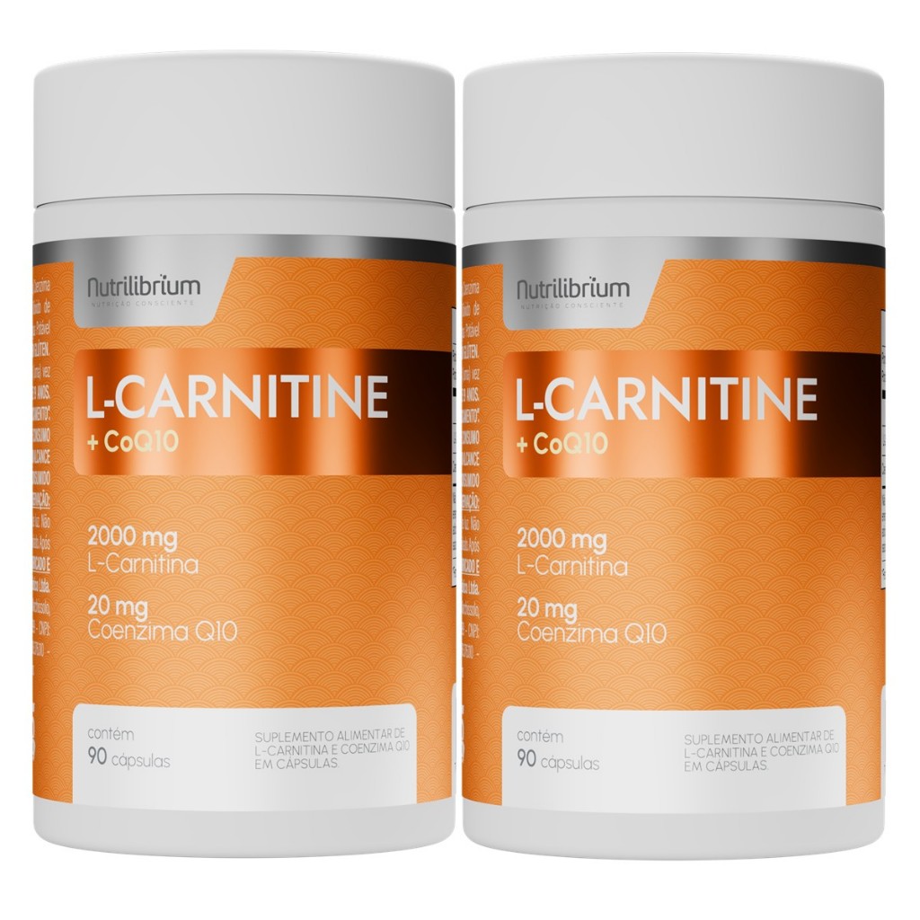 Kit 2x L-Carnitina Com Coenzima Q10 Total 180 Caps Nutrilibrium em Oferta na Shopee