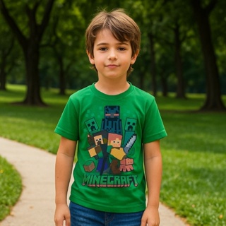 Camiseta Infantil Minecraft Menino Camiseta em Algodão bem Leve Dia a Dia em Oferta na Shopee