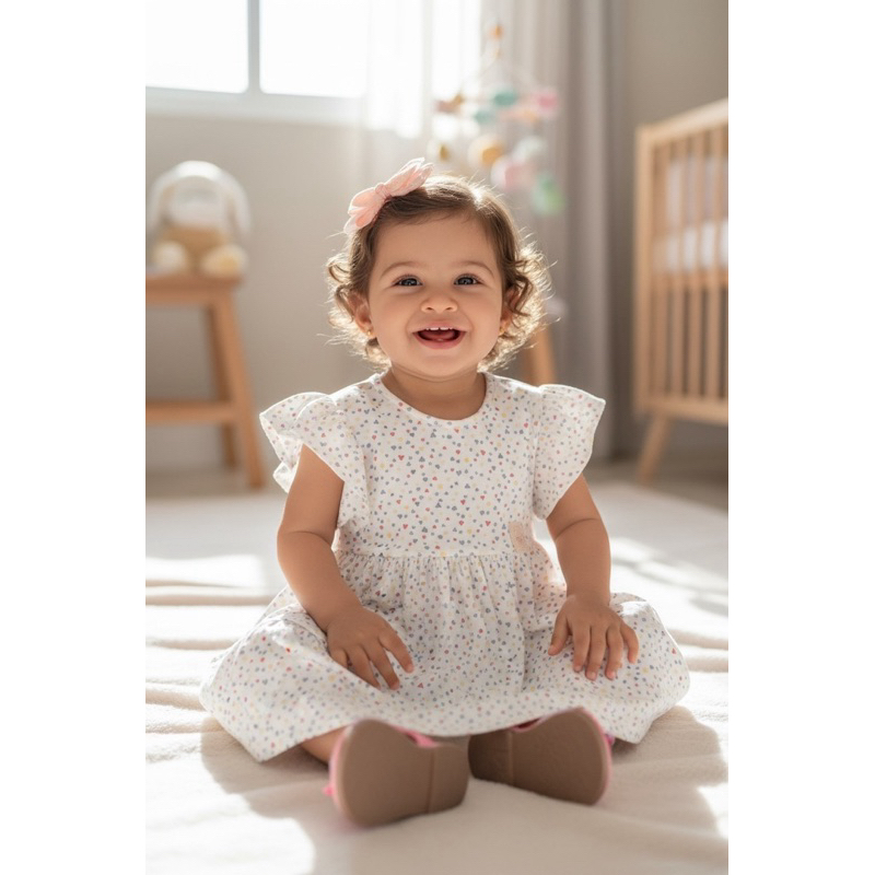 Kit Vestido Infantil Bebê em Malha Com Calcinha Tapa Fralda- 0 a 12 Meses em Oferta na Shopee