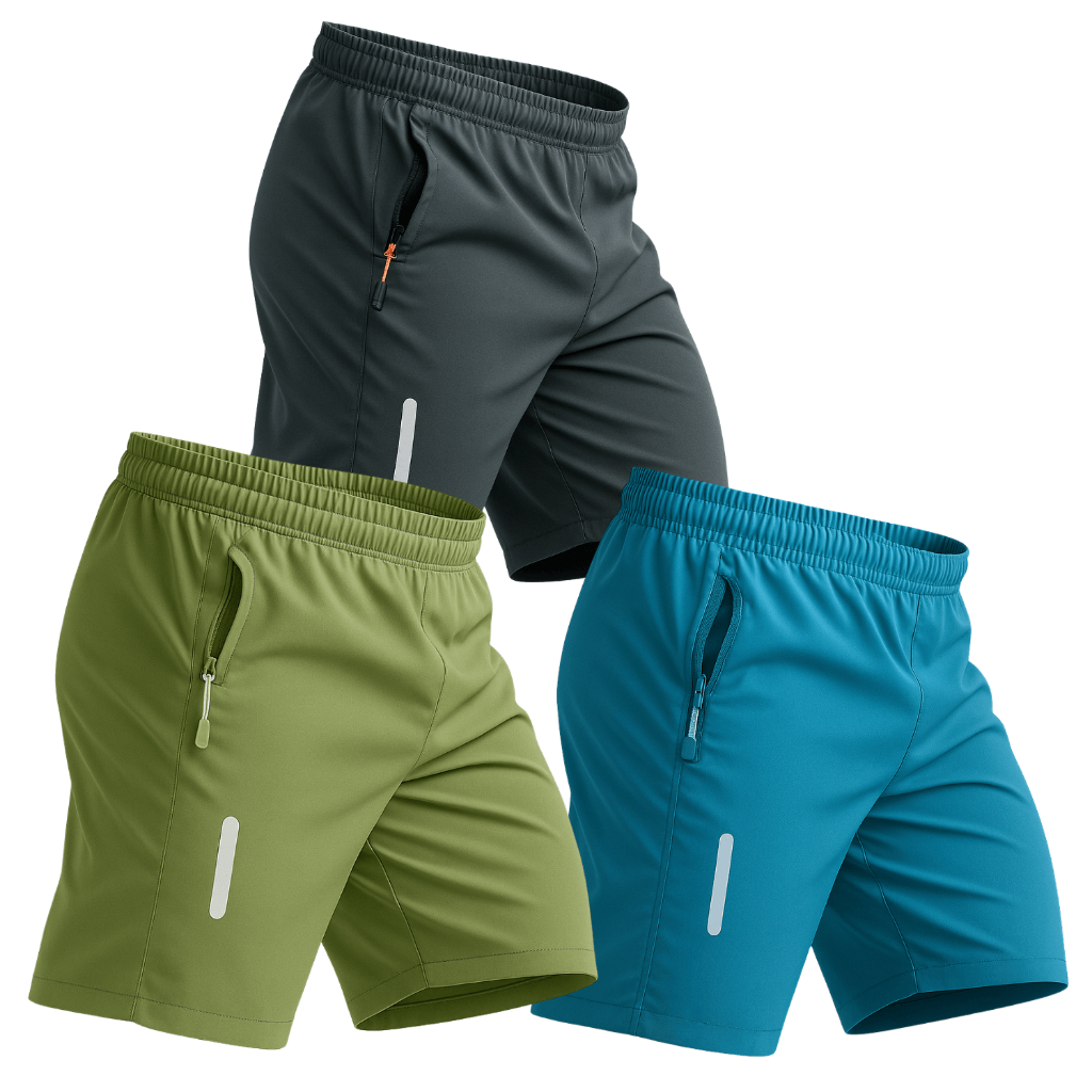 Kit 3 Bermuda Academia Masculina Elastano Leve Corrida Praia Short Masculina Academia Tactel Corrida Fresca