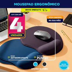 Mousepad Ergonômico Confort Desk Pad Grande Apoio Pulso Antiderrapante Escritório Gamer Confortavel